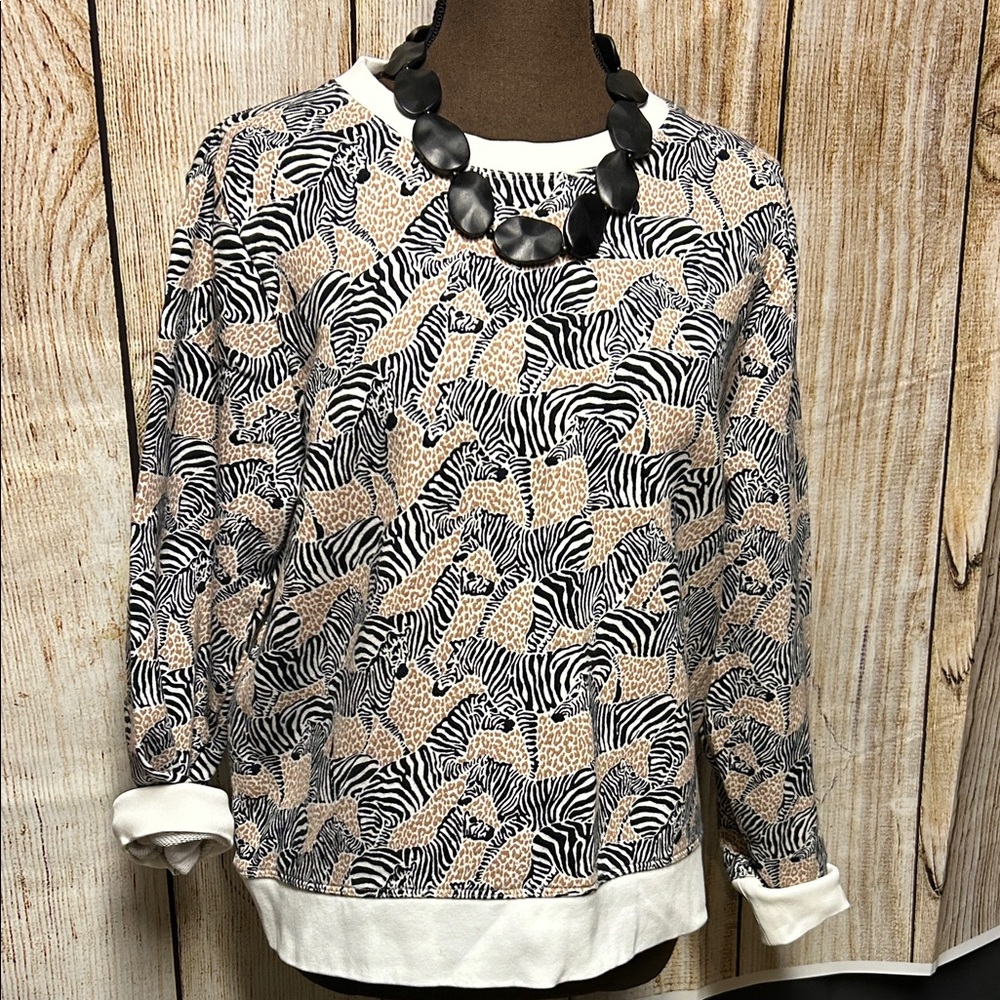 J. Crew Zebra sweatshirt 🖤